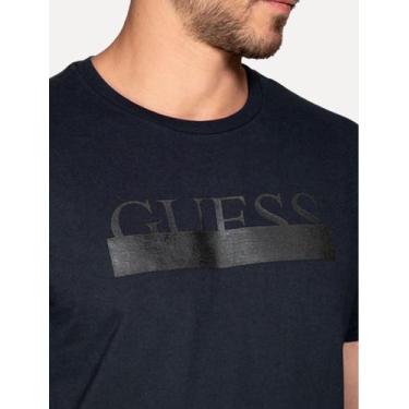 Imagem de Camiseta Guess Masculina Rubber Logo Sash Azul Marinho, S/P
