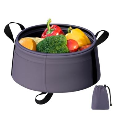 Imagem de Balde de Água Dobrável | Recipiente de Água para Acampamento | Balde Dobrável Impermeável com Alça para Jardinagem, Praia, Viagem e Acampamento