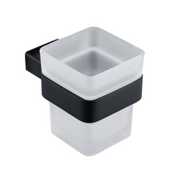 Imagem de Conjunto de banheiro preto fosco SUS304 - Suporte para toalhas - Suporte de parede, porta-escovas de dentes