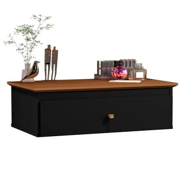 Imagem de Penteadeira Suspensa com Gaveta Nina Joy Organização e Estilo para Maquiagem ou Escrivaninha Preta