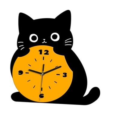 Imagem de WeiLaiKeQi Relógio de mesa de gato, ornamento, simples, moderno, decoração de casa, relógio de mesa para bancadas, de cabeceira, sala de estar, quarto