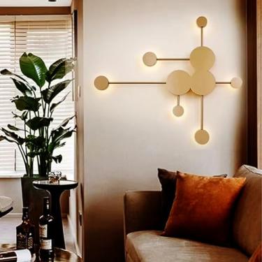 Imagem de GZZBMY Arandelas de parede modernas de LED de metal acrílico para iluminação de parede luminárias de parede nórdicas minimalistas para sala de estar interna quarto corredor decoração de escritório