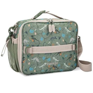 Imagem de Lancheira infantil Bentgo durável, isolamento duplo, crianças a partir de 3 anos, comporta pote, garrafa de água e lanches, resistente à água e fácil de limpar, bolsos com zíper (fóssil de dinossauro)
