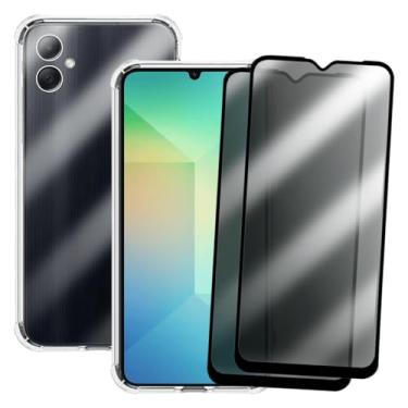 Imagem de Kit Capa Capinha Case + 2 Películas De Vidro 3D Privacidade Anti Spy Para Samsung Galaxy A06