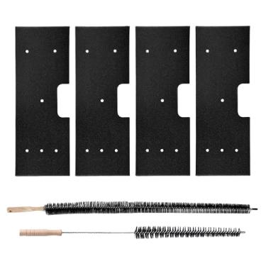 Imagem de 4 peças de filtro de fiapos + 2 peças de escovas WH01X35719 substituição de filtro de fiapos compatível com GE Profile Washer Dryer Combo para PFQ97HSPV0DS filtro preto para máquina de lavar roupa