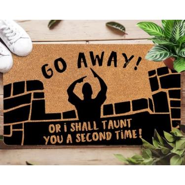 Imagem de Oujilidemat Go Away Capacho sarcástico engraçado - Tapete antiderrapante de boas-vindas ao ar livre para porta da frente, varanda ou pátio - Tapete de borracha durável 76 x 43 cm, presente