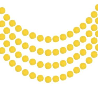 Imagem de PATIKIL 4 peças de guirlanda de pompom, faixa decorativa de 2 metros com 30 bolas de feltro para decoração de quarto de festa de aniversário, Dia das Bruxas, Ação de Graças, Natal, aniversário, festa