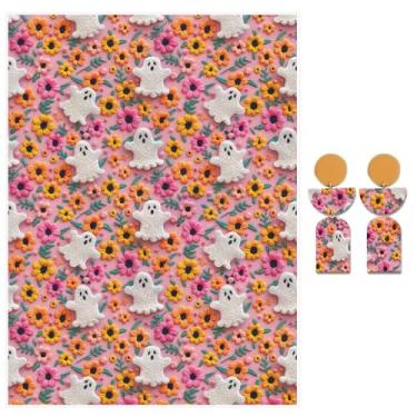 Imagem de Briartw 10 folhas de papel de transferência de argila de polímero com padrão de campo de flores fantasmas, por folha 10 x 14,8 cm, folhas de transferência de argila de polímero para fazer joias de