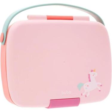 Imagem de Lancheira Bento Box Buba Unicórnio  Silicone com Talheres de Inox