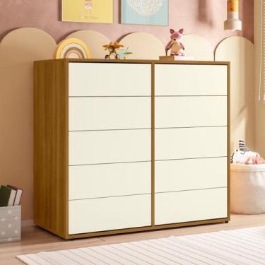 Imagem de Cômoda para Quarto Infantil 10 Gavetas Melinda - DRD Móveis