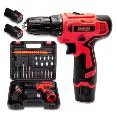 Imagem de Furadeira Parafusadeira 12v com Maleta Bateria Extra 25 Pecas, Silenciosa