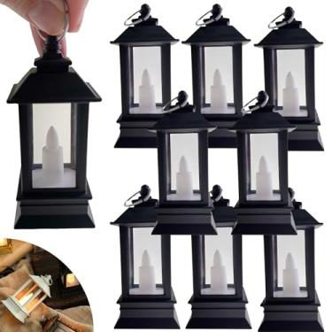 Imagem de Kit 8 Mini Lamparina Vela Led Decorativa Fofa p/Festas Eventos Jantares Segura (Preta)