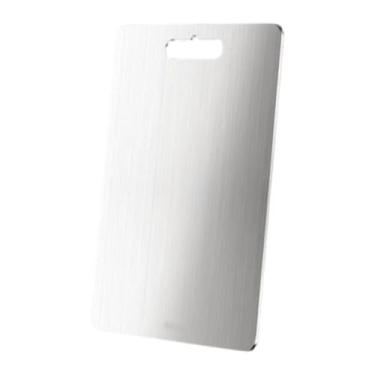Imagem de SiaBiced Tábua de corte de aço inoxidável para cozinha, dupla face, fácil de limpar, elegante, doméstica, multiuso, para frutas e caminhadas, 46cmx30cm