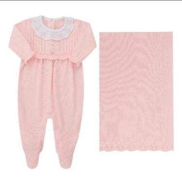 Imagem de Kit Saída Maternidade Tricô Luxo Bebê Menina Paraiso 17723-Feminino