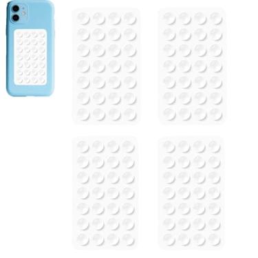 Imagem de Rookii 4 peças de montagem de capa de telefone de sucção de silicone, suporte de telefone de chuveiro espelho de brinquedo fidget mãos livres, vídeos e selfies Tiktok (branco)