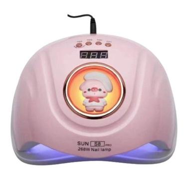 Imagem de Cabine De Unha Sun S8 Profissional 268w Para Unhas De Gel Led Uv Com Bichinho Bivolt Rosa