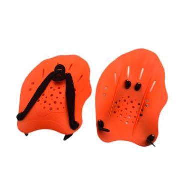 Imagem de Dynwave Pás de mão para natação, luvas aquáticas, acessórios práticos e ergonômicos para natação, nadadeiras para homens, mulheres e crianças, Laranja