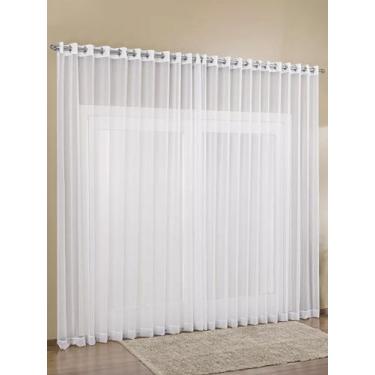 Imagem de Cortina de Voil Lisa Sem Forro Cores Diversas Para Sala Quarto Decorat