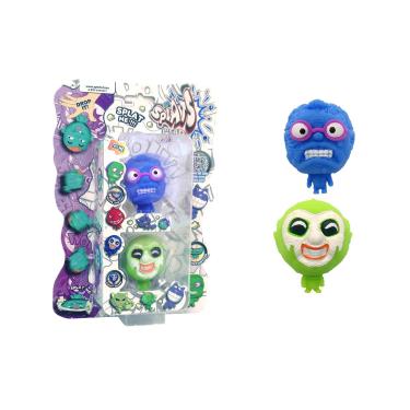 Imagem de 2 Bonecos Homem Azul E Palhaço Verde Claro -Splats Head Mini