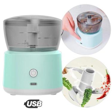 Imagem de Mini Processador Elétrico Moedor Alimentos Usb Cor:Azul - Gxm