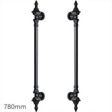 Imagem de Puxador Duplo Classic 780mm Preto Fosco Porta Pivotante