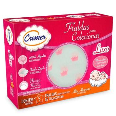 Imagem de Fralda Cremer Luxo Estampa Feminina 5 Unidades