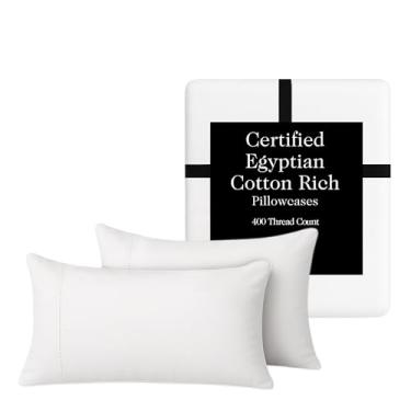 Imagem de TLC NY Conjunto de fronhas de cetim de algodão egípcio - luxuosas 400 fios, fronhas de cetim respiráveis e amigáveis à pele - mais macias após cada lavagem - Certificado Oeko-TEX - fronhas de cetim