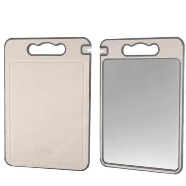 Imagem de Tábua de Corte Dupla Face Premium de Titânio - Aço Inox de Grau Alimentício para Cozinha e Jantar(Bege)