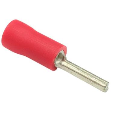 Imagem de Terminal Conector Pino Curto Pré Isolado Vermelho Fio Cabo 0,5 a 1,5mm