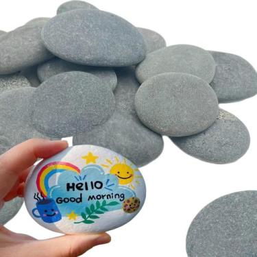 Imagem de Painting Rocks CYLHCM 24 PCS 90-100g para decoração de artesanato