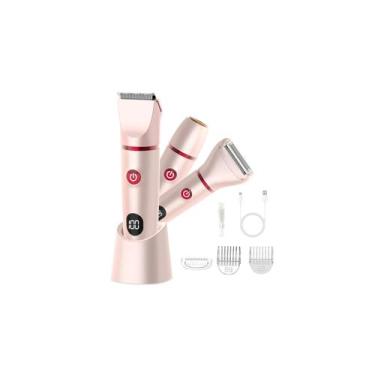 Imagem de Aparador de biquíni JOLALIA Electric Razor para mulheres 3 em 1 rosa
