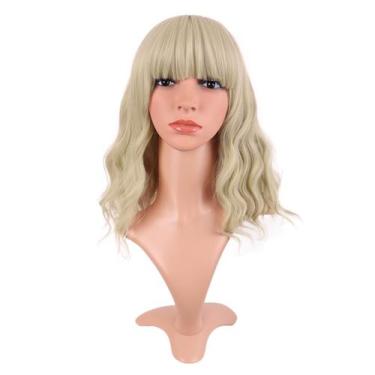 Imagem de Peruca MapOfBeauty Short Wavy Curly 35 cm Loira Sintética