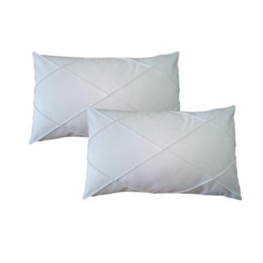 Imagem de Par de Almofada  Retangular Suede Drapeada Baguete 30x50 - Enxovais An