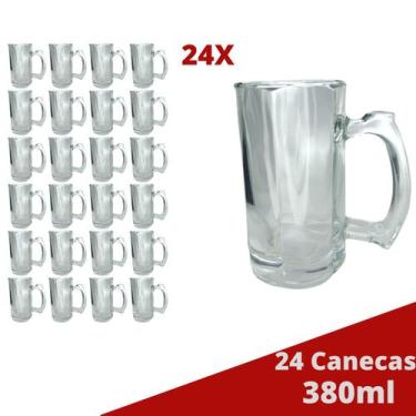 Imagem de 24 Caneca Vidro Grosso Congelável Cerveja e Chopp 380ML - PRATICASA, 0