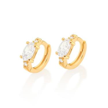 Imagem de Brinco argola folheado a ouro BRANCO 526803 Rommanel, Branco