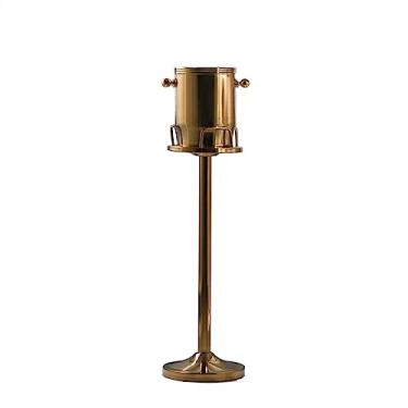 Imagem de Balde de gelo para festas Balde de gelo com suporte e alças, balde refrigerador de gelo de aço inoxidável de parede dupla para cerveja, refrigerador de vinho, uso externo ou interno (dourado) balde de