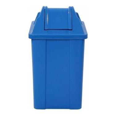 Imagem de Lixeira Plástica Quadrada Com Tampa Vai - Vem 60 Litros - JSN