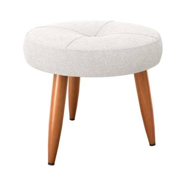Imagem de Puff Baixo Decorativo Para Descanço Havana Matrix Boucle Bege