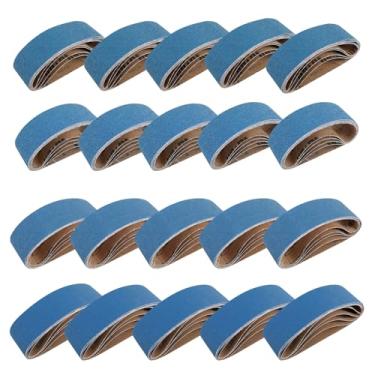 Imagem de ZJRDYYK Kit de 20 peças de lixadeira de cinto de 7 x 53 cm, (5 de cada grão de 40/60/80/120), correia de zircônia para lixadeira de cinto, correias de lixadeira industrial para madeira, metal, aço