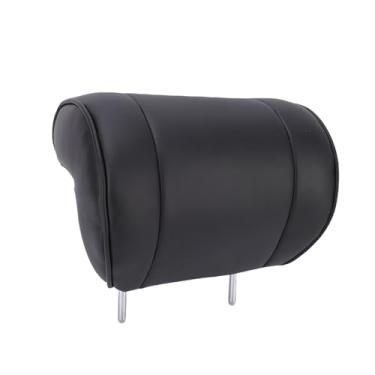 Imagem de Asixxsix Almofada do apoio de cabeça do carro, Suporte de pescoço de espuma de memória, Apoio de cabeça do carro de couro PU ergonômico para assento de carro com distância de haste de