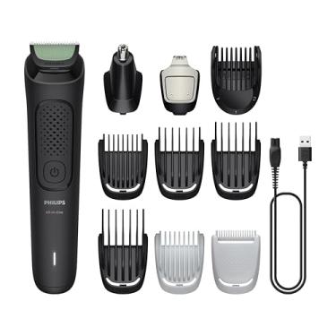 Imagem de Philips Multigroom Aparador de Pelos 10 em 1 3000 Series, Barbeador elétrico e Aparador para Rosto, Cabeça e Corpo, Lâminas Autoafiáveis para a Pele, 10 Configurações de Comprimento, Modelo MG3931/15