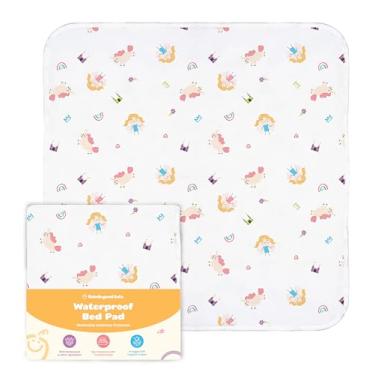 Imagem de Protetor de colchão impermeável, 3 camadas ultra absorvente, lavável na máquina, laterais antiderrapantes dobráveis, algodão orgânico macio