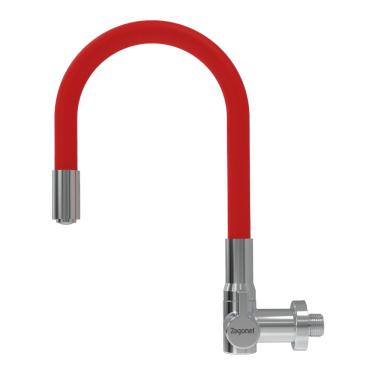 Imagem de Torneira de Cozinha Parede Motion Zagonel Vermelha