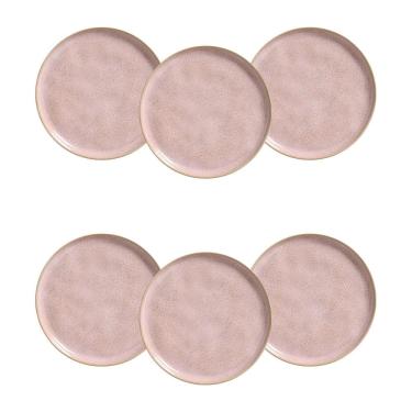 Imagem de Conjunto de Pratos de Sobremesa Porto Brasil Bio Litchi Rosa Claro 21,5cm - 6 Peças