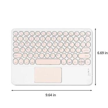 Imagem de Teclado Bluetooth Round Cap Teclado Portátil Mini Bt Teclado Sem Fio C