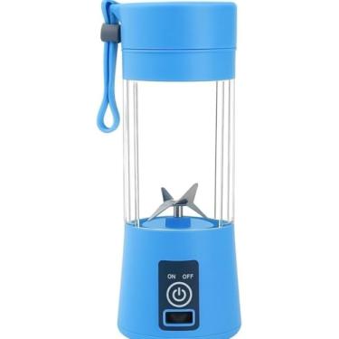 Imagem de Mini Liquidificador Portátil Mixer USB Recarregável – Prepare Bebidas Saudáveis Rápidas | Ideal Para Academia, Escritório e Casa, Piquinique -Azul