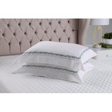 Imagem de JOGO DE LENÇOL DELICAT CADRÈ VERDE 100% ALGODÃO CETIM 600 FIOS QUEEN 4 PÇS