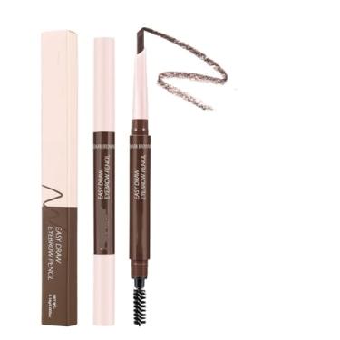 Imagem de MAEPEOR Lápis de sobrancelha 6 cores definem a forma e preenchem as sobrancelhas com pincel, lápis de sobrancelha de longa duração para um visual diário natural texturizado macio (05 marrom escuro)