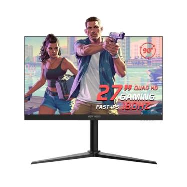 Imagem de Monitor Gamer New Hero Blade Lumina 27", Fast IPS, Quad HD, 180Hz, Pivot, FreeSync, HDMI e Display Port, Preto