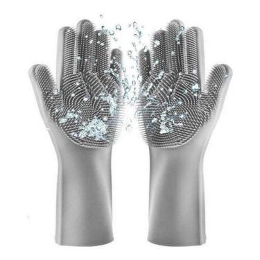 Imagem de Luvas De Silicone Lavar Louça Carros Pets Alimentos